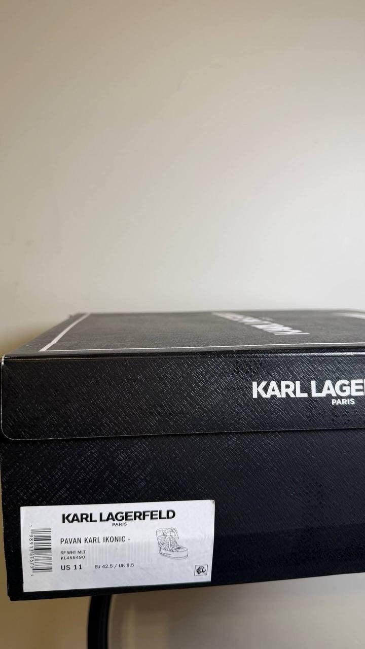 Karl Lagerfeld Snow Boots Size 11 White Multi Textile/Synthetic MSRP $189 NIB
