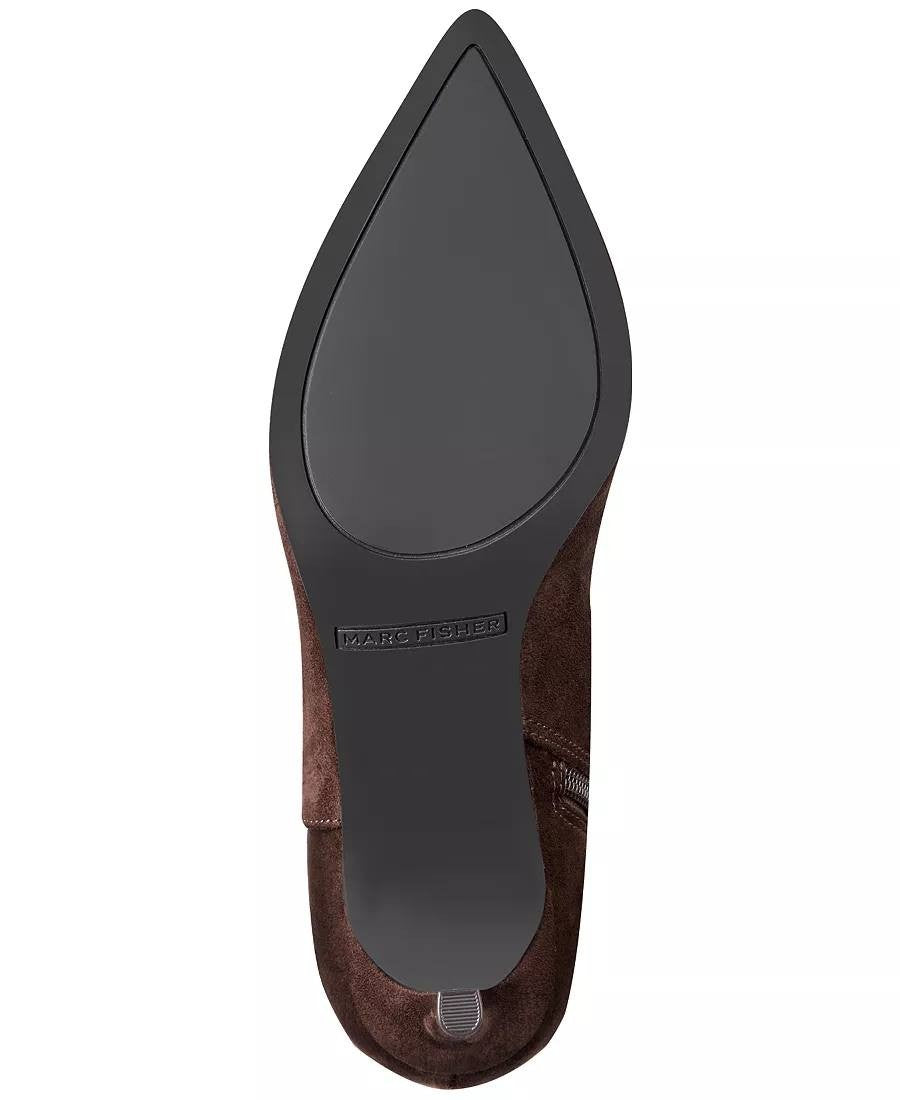Marc Fisher Glint Boots 6M Dark Brown Textile Kitten Heel NIB msrp$179