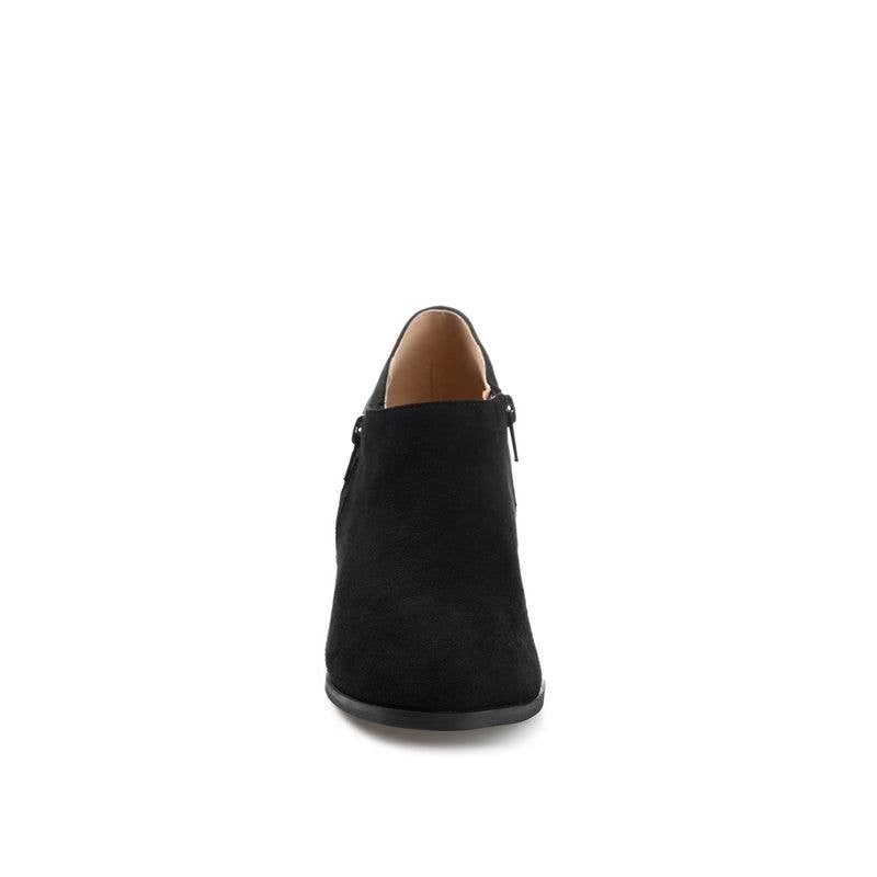 Journee Sanzi Booties 8.5 Black Faux Suede Zip‑Up Round Toe NIB msrp$48.49