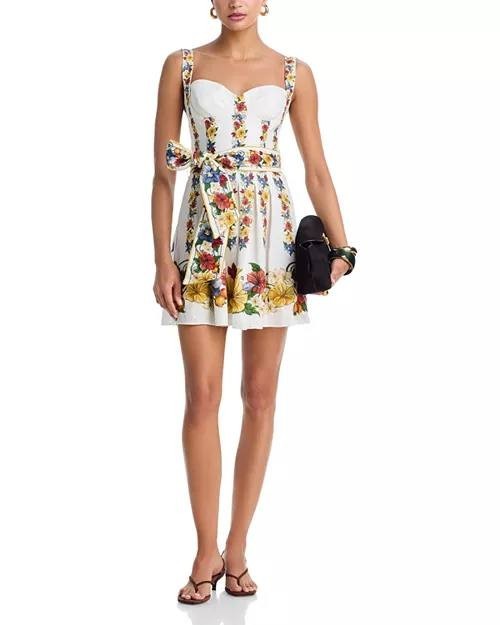 FARM Rio Belted Mini Dress Tropical Off White Size M NWT $230