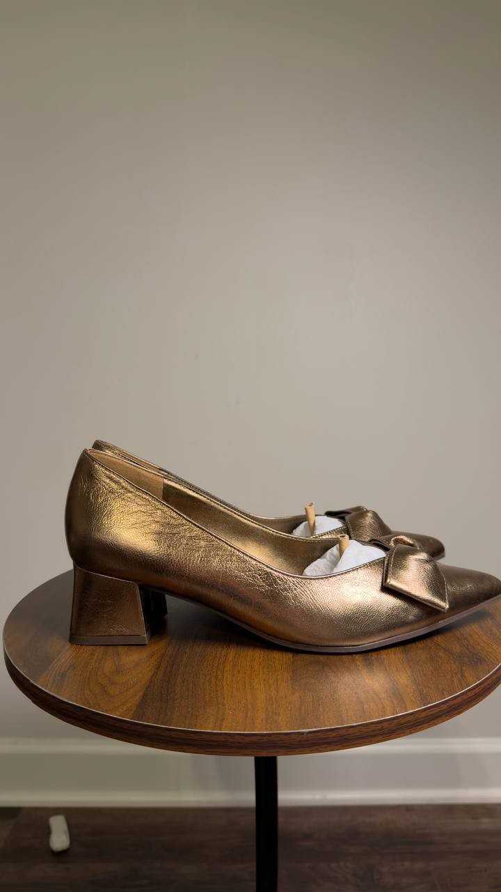 Naturalizer  Mavis  Pump  Old  Gold  Leather  9.5W  New  $160