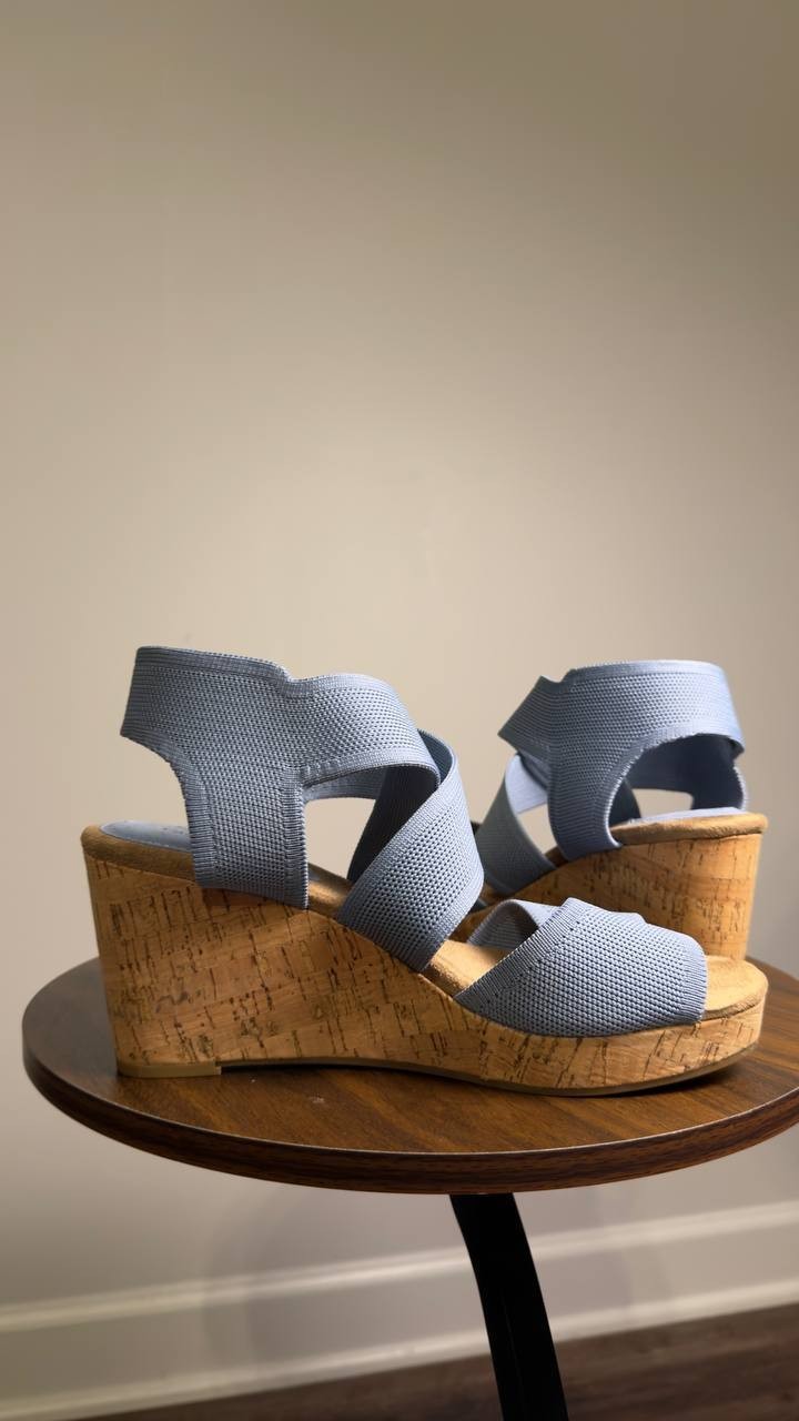Style  &  Co  Sicilyy  Wedge  Sandals  Blue  9M  NWT  $69.90