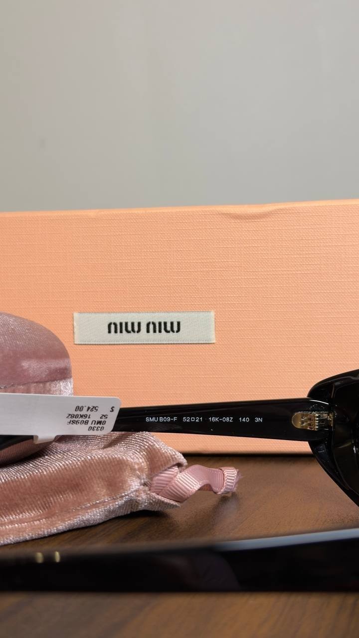 Miu Miu Oval Sunglasses Black OS NWT $524.00
