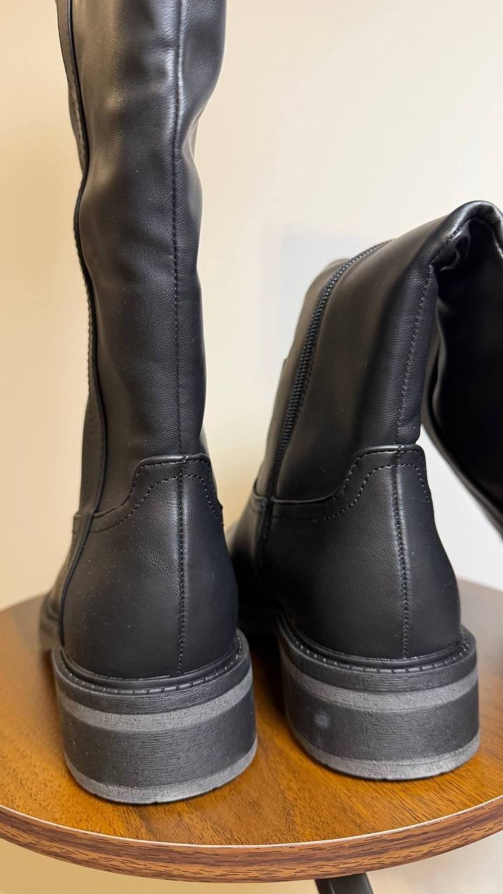 Style & Co Terryy Riding Boots 7.5M Black Tall Round Toe Zip NIB msrp$99.90