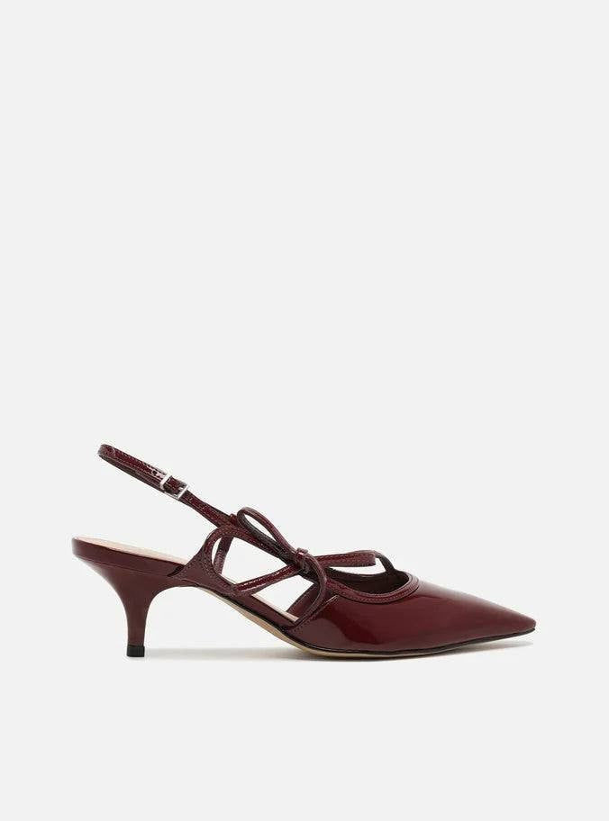 Arezzo Tessa Mid Stiletto Pumps Wine Berry 8B Synthetic MSRP $109 NWB