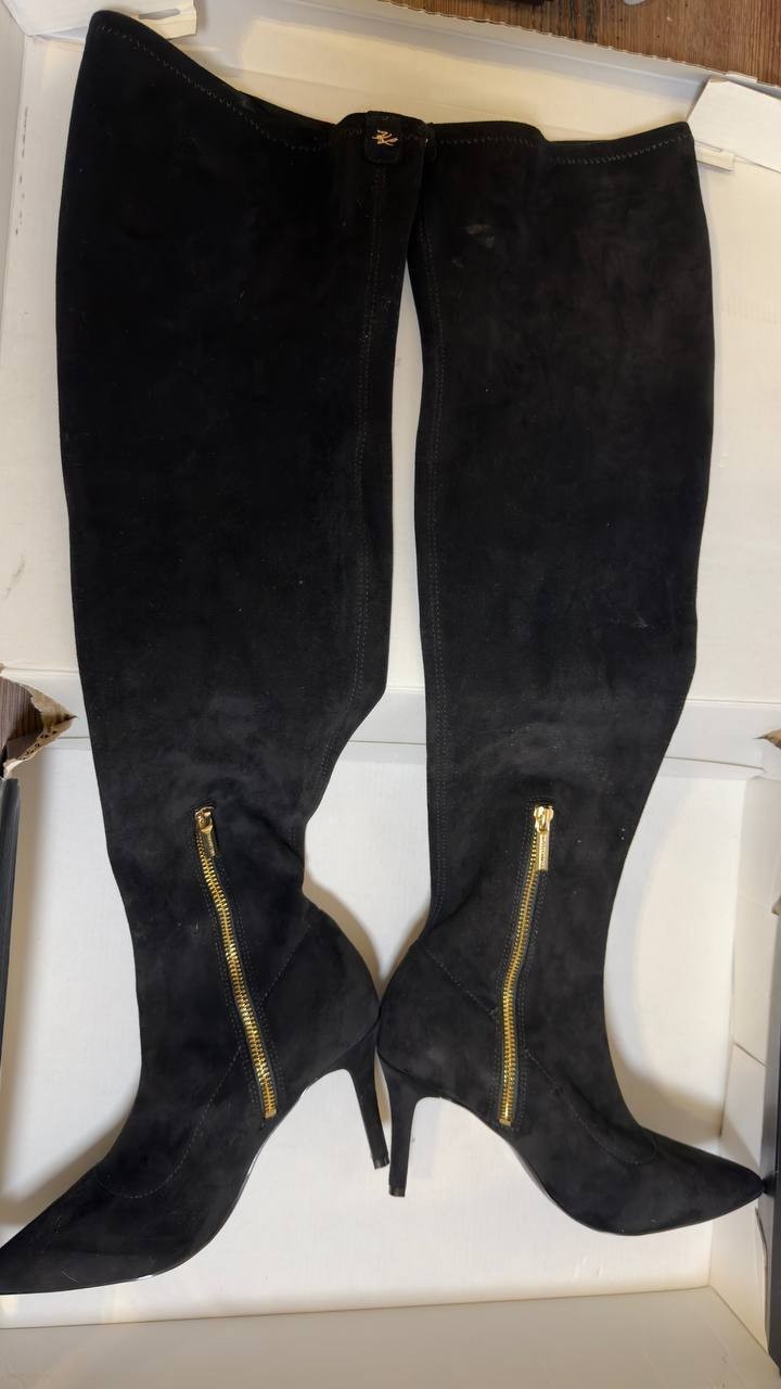 Karl Lagerfeld Paris Tall Boots Black 7.5 New $269.00