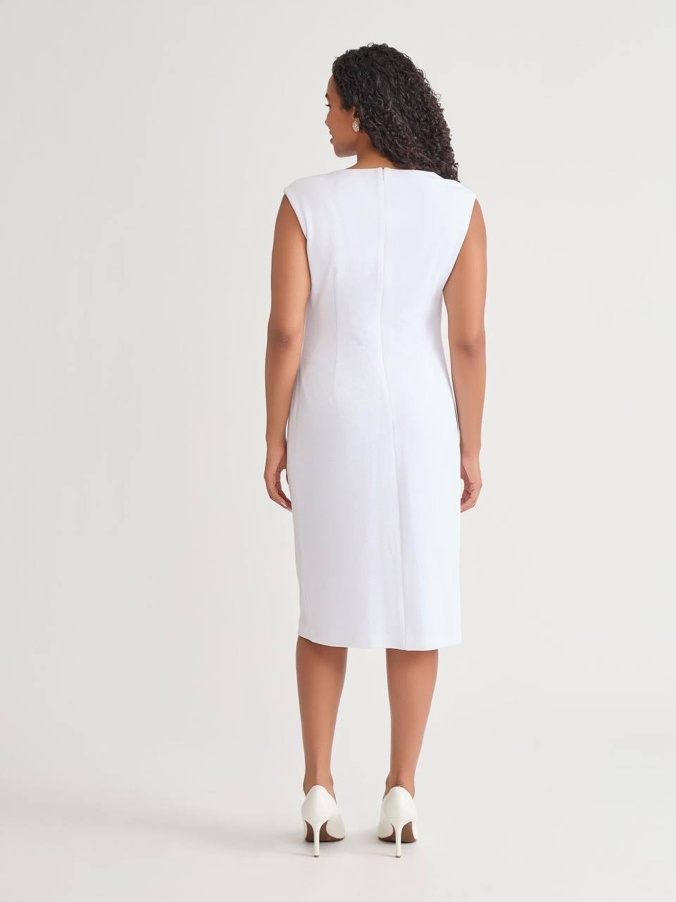 Kasper Asymmetrical‑Neck Ruched Midi Dress – Size 1X – NWT – $89