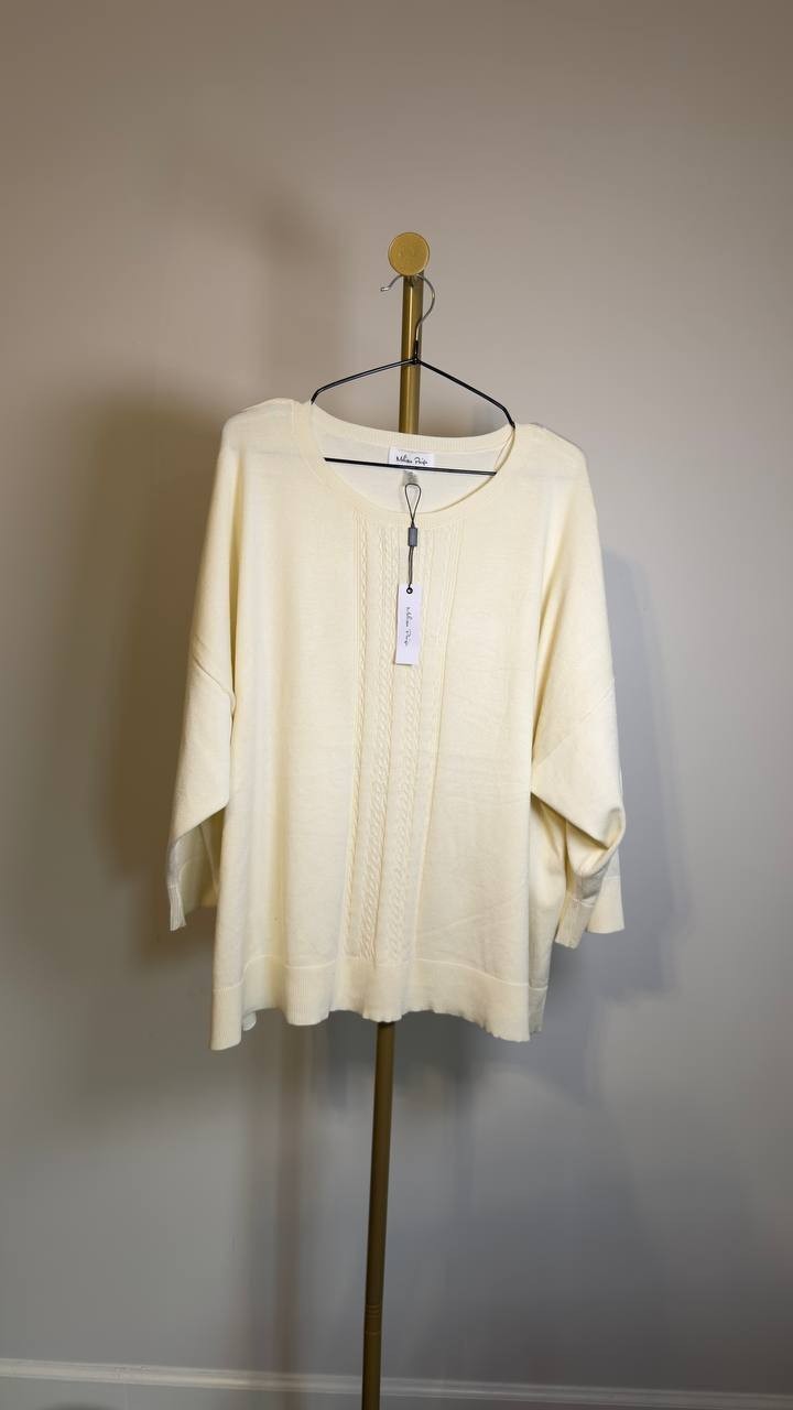 Melissa Paige Sweater – Boat Neck – 3/4 Sleeves – NWT