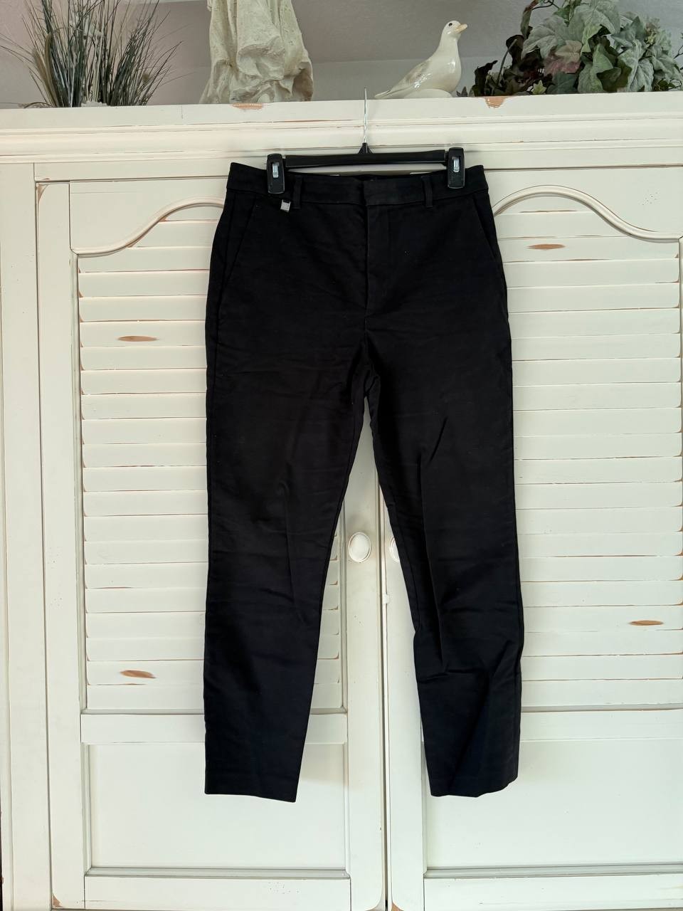 Ralph Lauren Pants 8 Navy Stretch Cotton Double-Faced Trousers Pre-Owned $155
