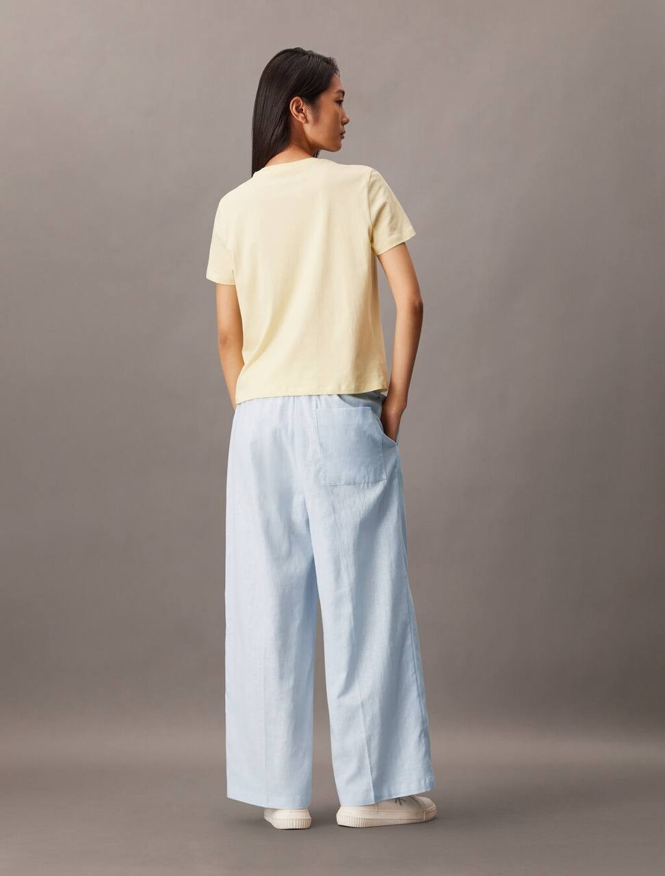 Calvin Klein Linen Drawstring Pants BLUE– Size S – NWT – MSRP$149
