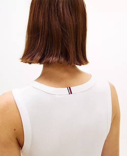 Tommy Hilfiger Mixed Media Broderie Sleeveless Dress White M NWT $99.50