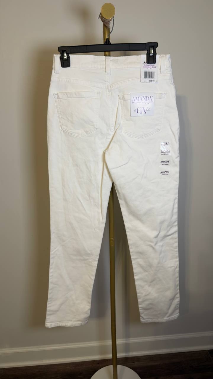 Gloria Vanderbilt Amanda Classic Straight Jeans Vintage White 4 NWT $52