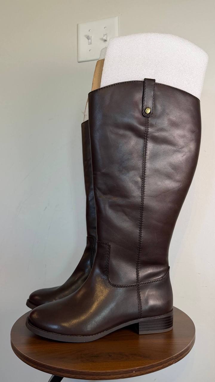 INC Fawne Women’s Leather Knee High Boots Chocolate 9W Leather $189.90 NWOB