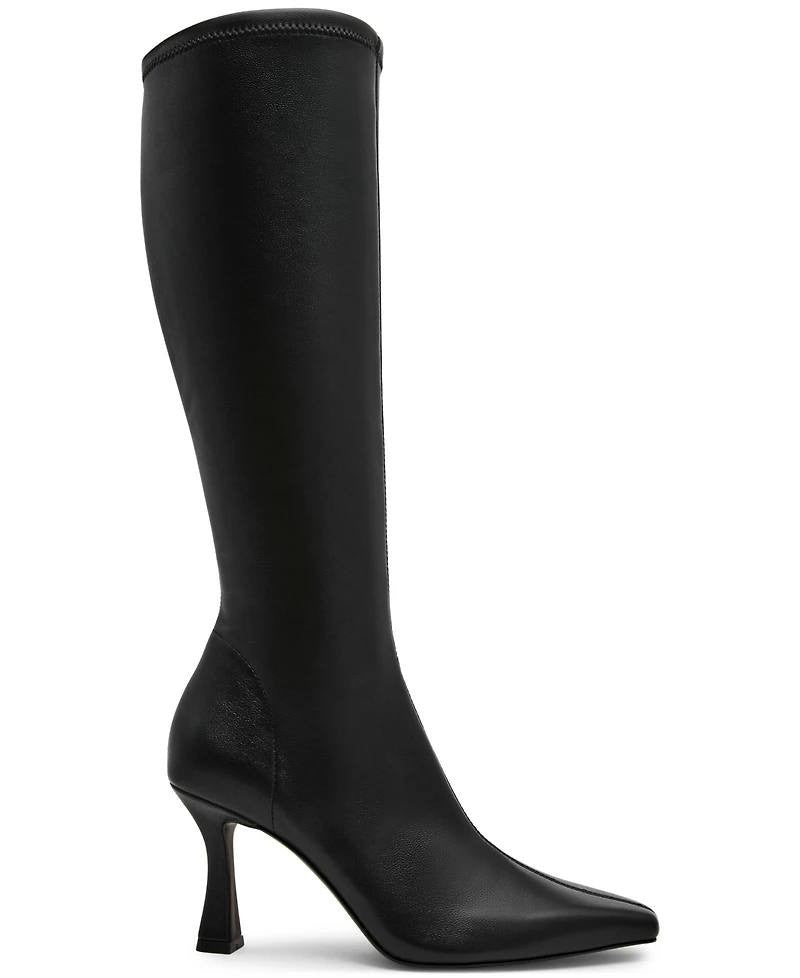 Steve Madden Flute Wide Calf Knee High Dress Boots Black 11M Man‑Made $129 NWB
