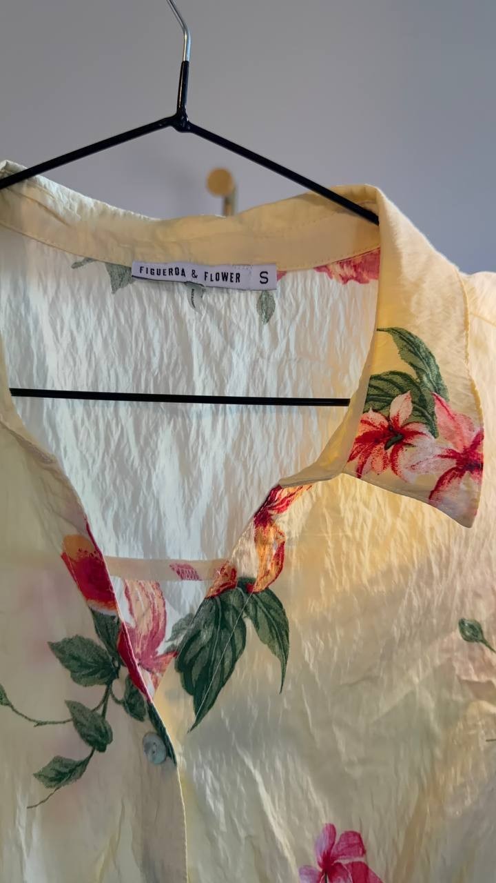 Figueroa & Flower Printed Peasant Dress Banana Multi S NWOT $72.99