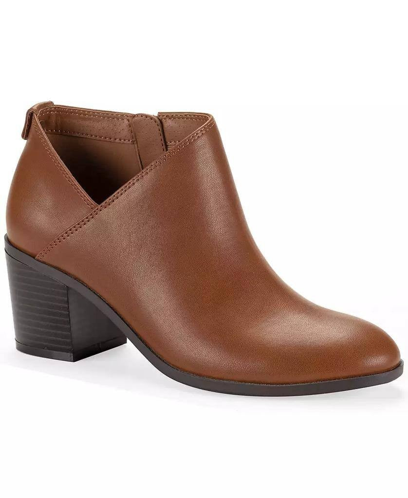 Style & Co Felaa Block Heel Booties Acorn Brown 8.5M Man‑Made $79.90 NWB