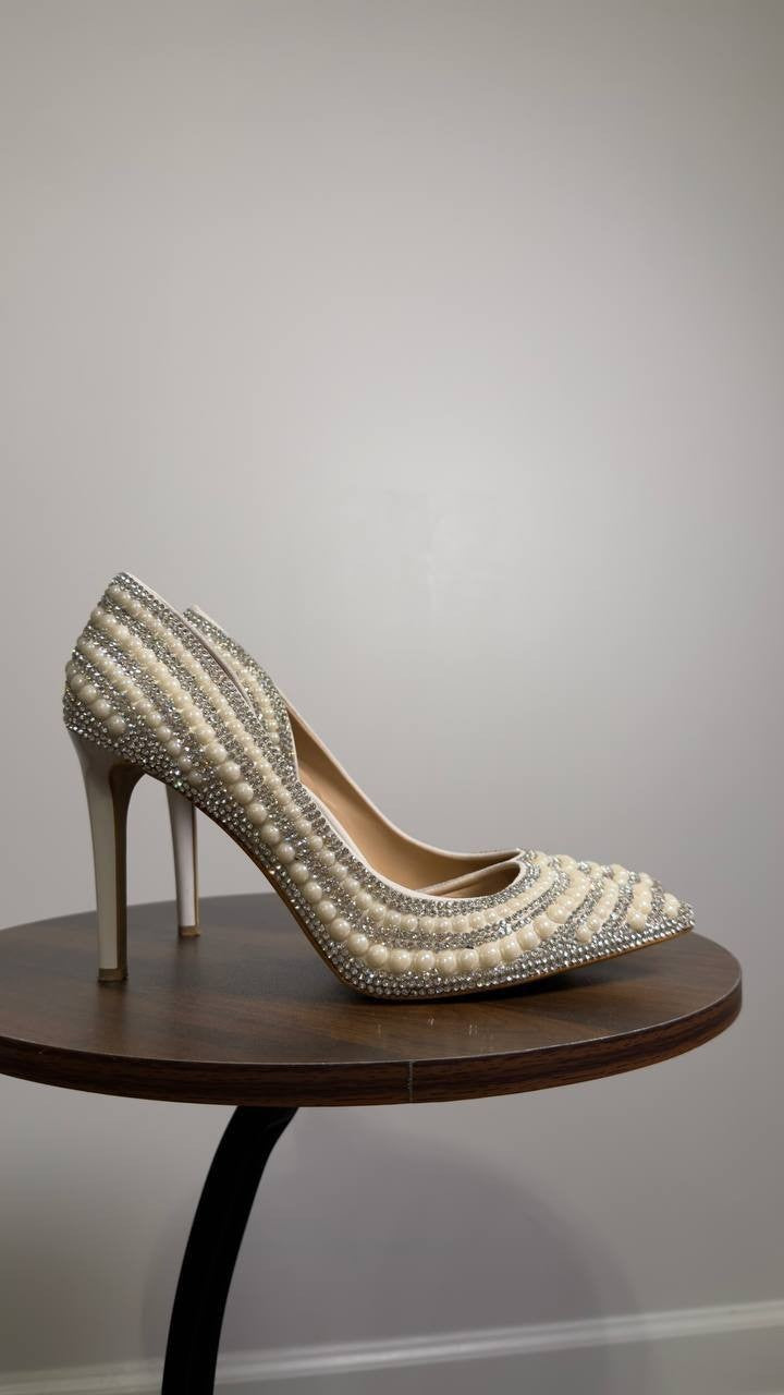 I.N.C.  International  Concepts   Pumps  Stripe  Pearl  9  M  Pre‑owned