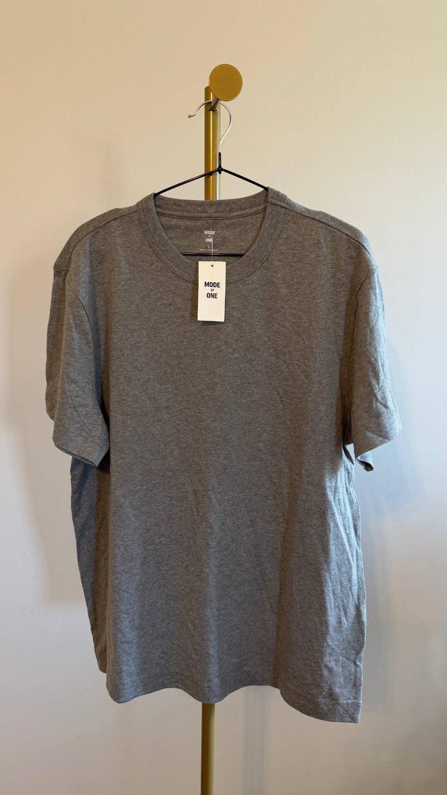 Mode of One Men’s Regular‑Fit T‑Shirt Alloy Heather Cotton Gray M NWT
