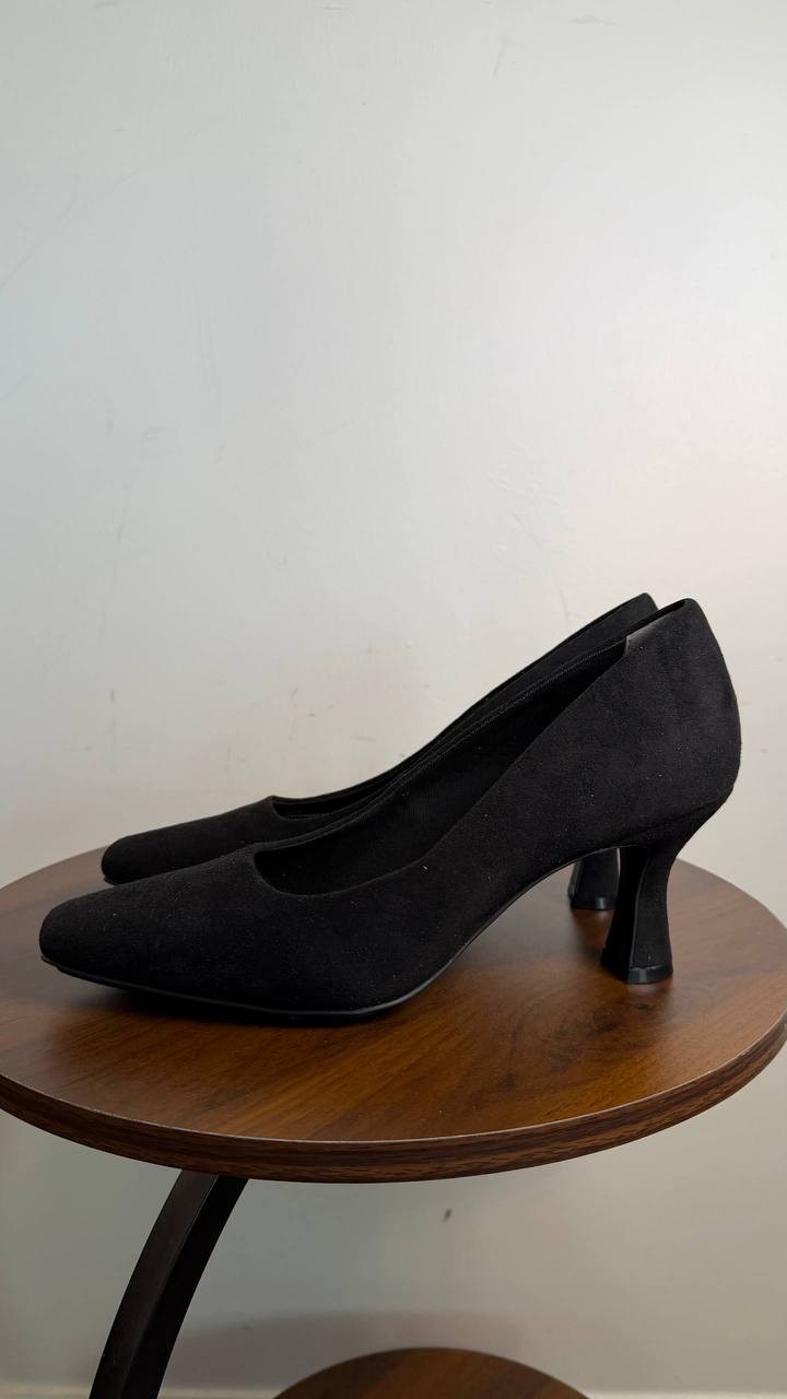 Anne Klein Prima Flared Heel Pumps Black 8M Slip‑On MSRP $95 NWOB