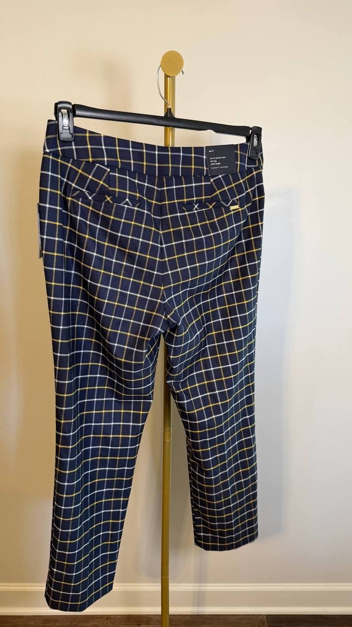Tommy Hilfiger Women’s Plaid Slim-Fit Ankle Pants Midnight Multi 16 $109 NWT