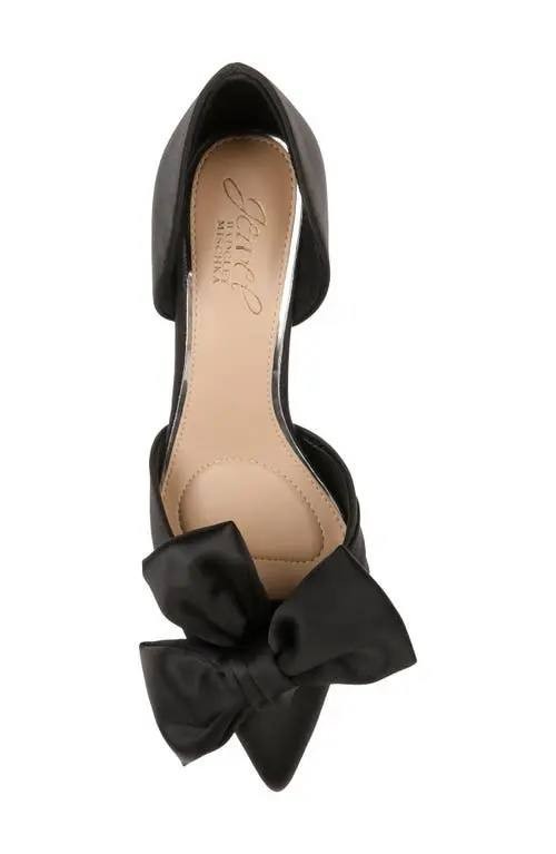 Badgley Mischka Jewel Pumps 7 Black Satin Pointed Toe Stiletto Heel NIB msrp$119