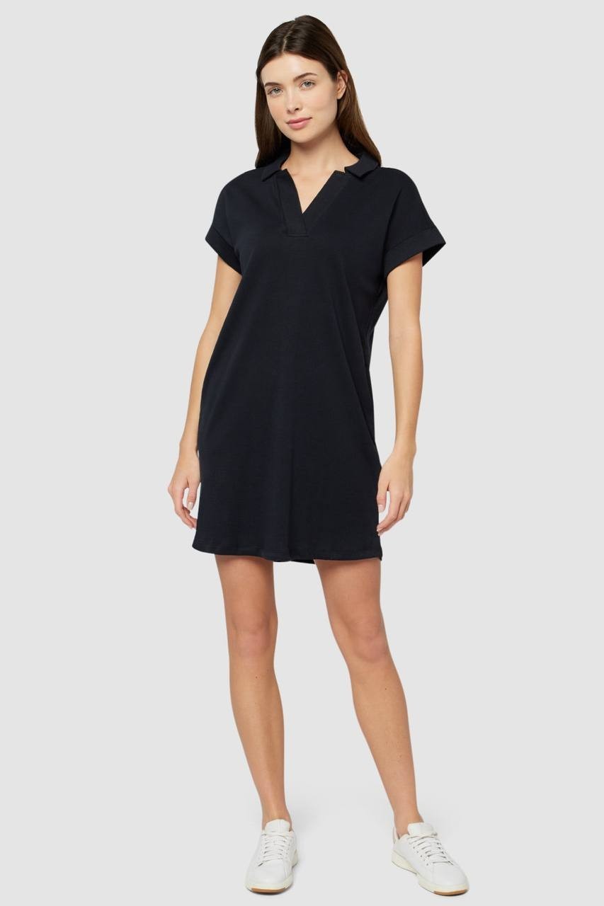 Three Dots Short‑Sleeve Polo‑Style Dress – Black – Size XL – NWT – $88