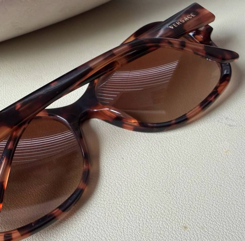 Versace 59 998/13 Tortoise Brown Sunglasses 57mm Italy w/ Case