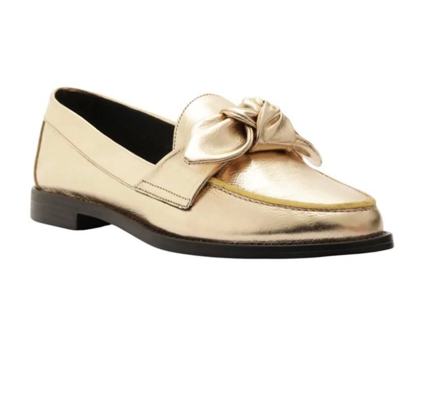 Arezzo Cassidy Leather Loafers – Platino – Size 7B – NIB