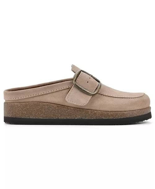 White  Mountain  Clogs  Beach   Wood  Suede  8M  New  With  Box  $89
