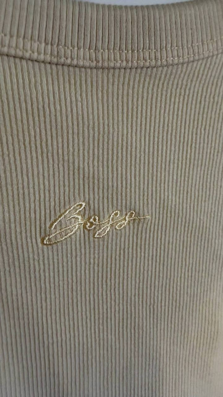 BOSS Women’s ESIMA Print T-Shirt Open Beige S $68 NWT