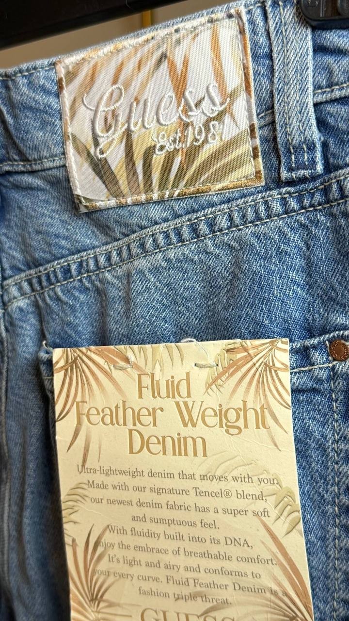 Guess Eco 80s Pedal Denim Shorts Blue 26 NWT $89