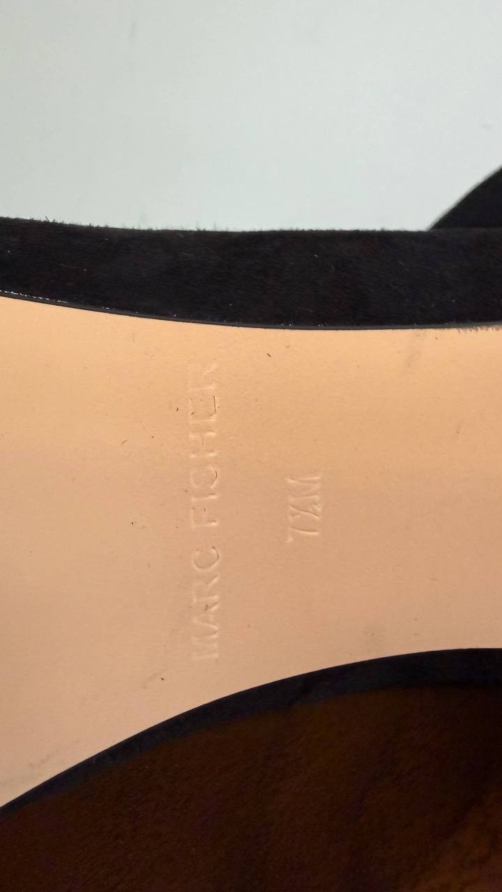 Marc Fisher Alola Pumps 7.5M Black Suede Pointed Toe Mid Stiletto NIB msrp$99