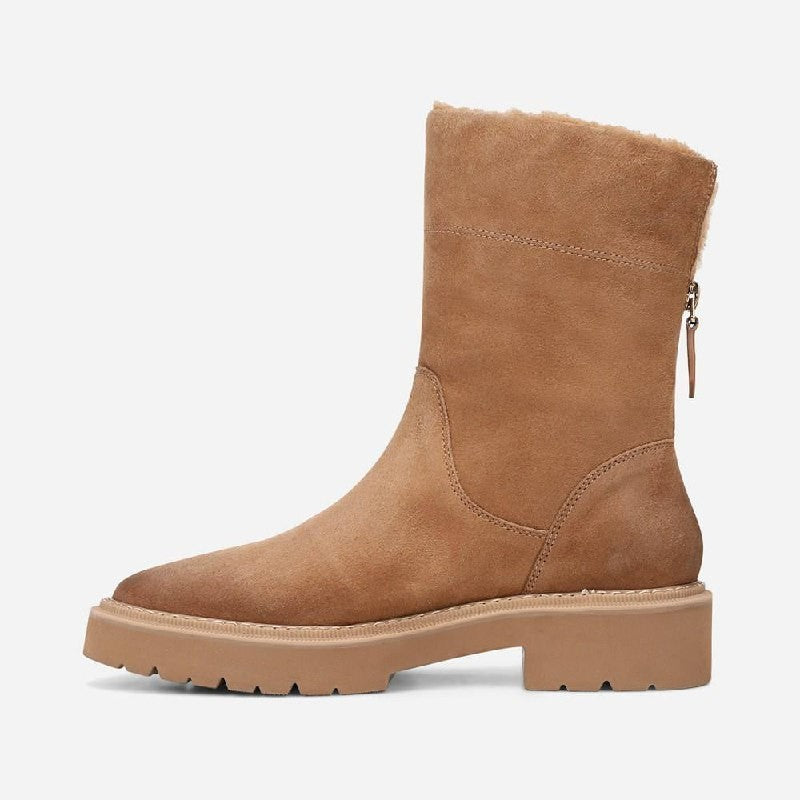 Naturalizer Sense Booties 8M Tan Suede Weather‑Resistant Almond Toe NIB msrp$245