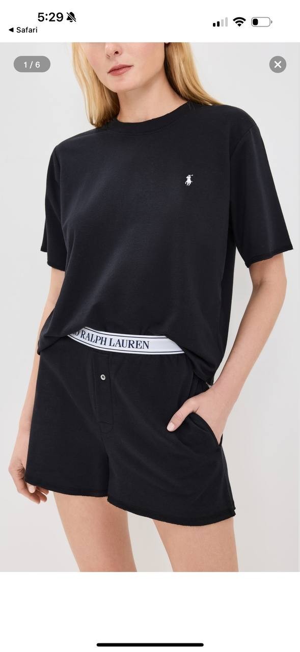 Polo Ralph Lauren Women's French Terry Pajama Shorts Black XS Lightweight