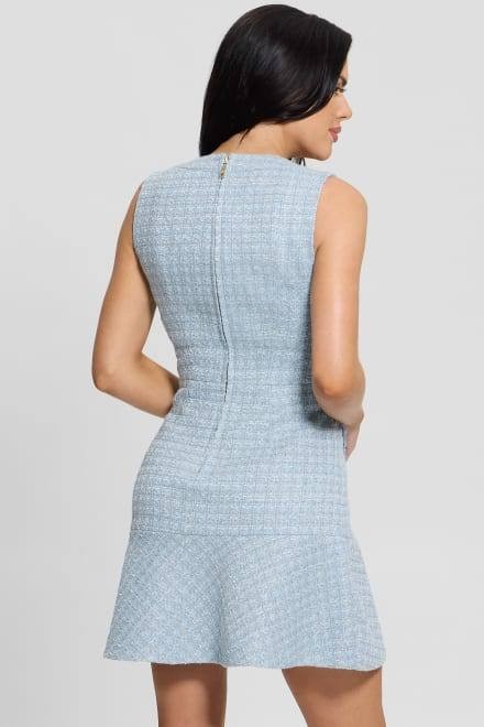 Guess Eco Daphnee Tweed Dress Blue Size M NWT $178