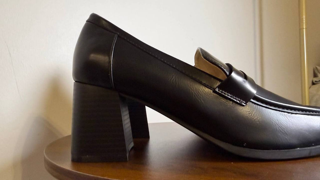 Journee Stacked Heel Pumps 9.5M Black Man‑Made New in Box MSRP $59.99