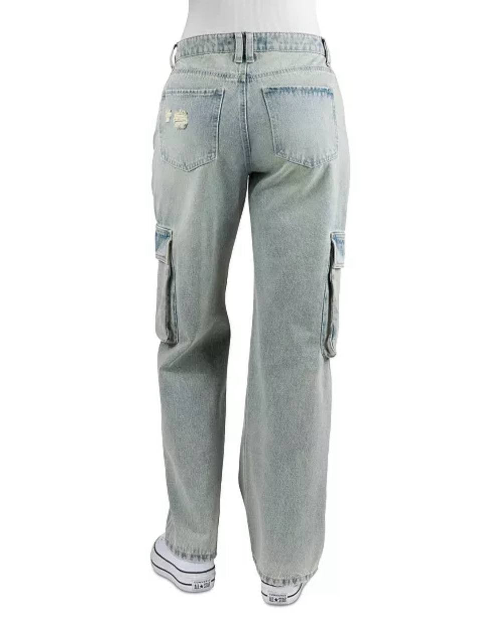 Indigo Rein High-Rise Curvy Cargo Skater Jeans - Juniors 11, Blue Denim