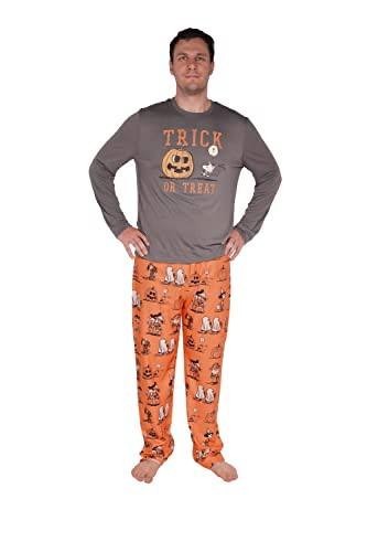 Peanuts Halloween Pajama Pants Snoopy Charlie Brown Pumpkin Ghost Print Orange S