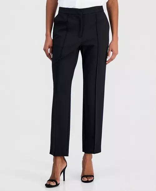T Tahari Women’s Pintucked Trousers Black High Rise Size 14 NWT $88
