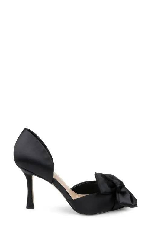 Badgley Mischka Jewel Pumps 7 Black Satin Pointed Toe Stiletto Heel NIB msrp$119