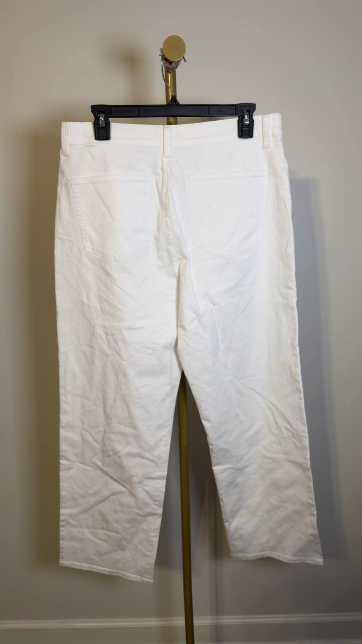 Eileen Fisher Garment-Dyed Organic Cotton Straight Jeans White M NWT $188