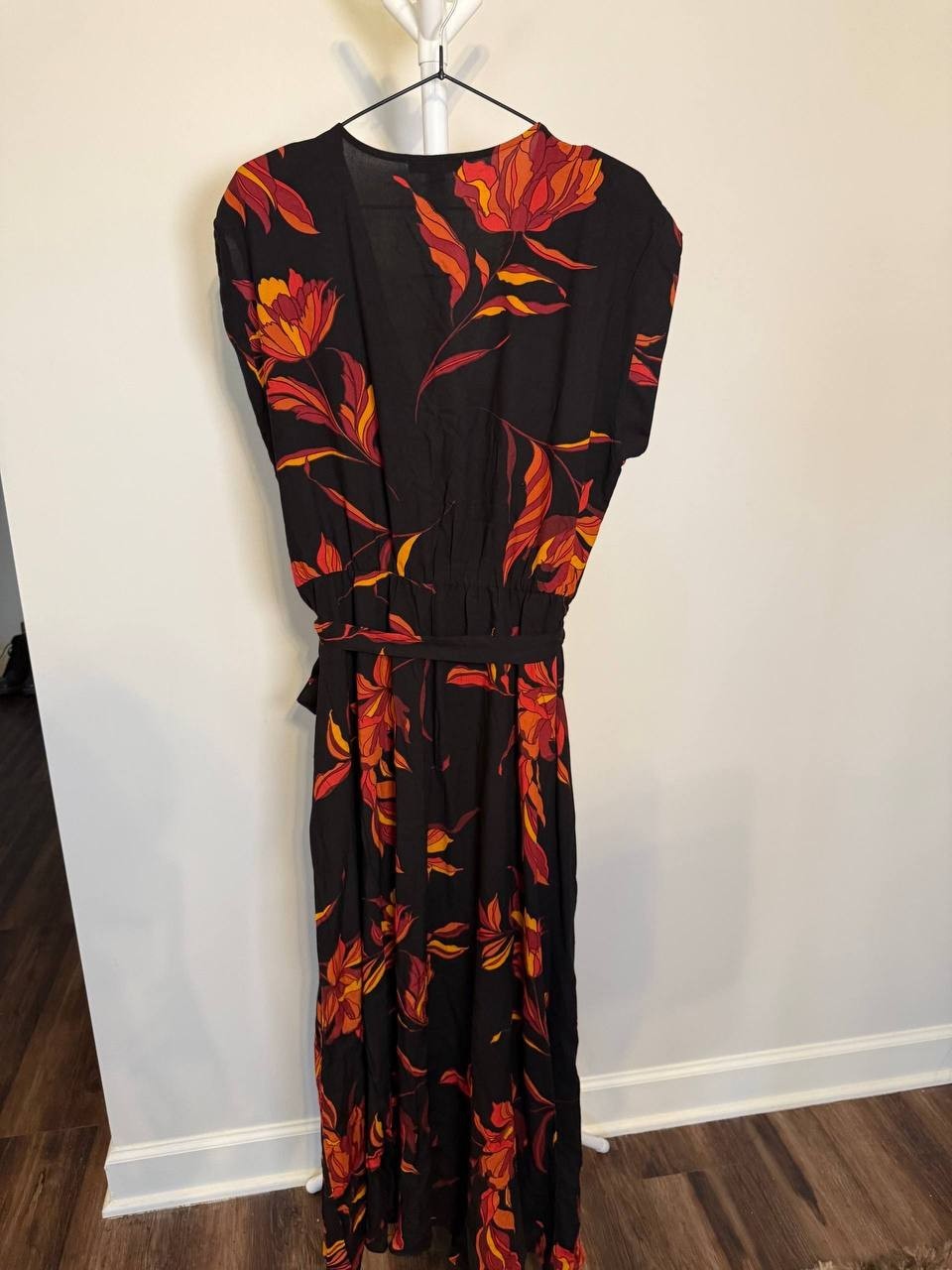 Sam & Jess Printed Faux‑Wrap Maxi Dress – Size L – NWT – $89
