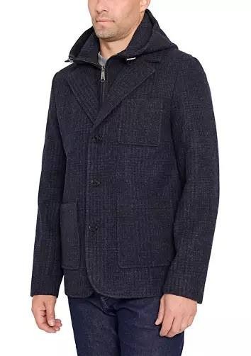 Sam Edelman Wool Blazer Coat with Hood Charcoal XL NWT $220