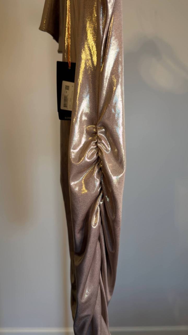 BOSS ECRYSTAL Cocktail Party Dress Beige S NWT $149