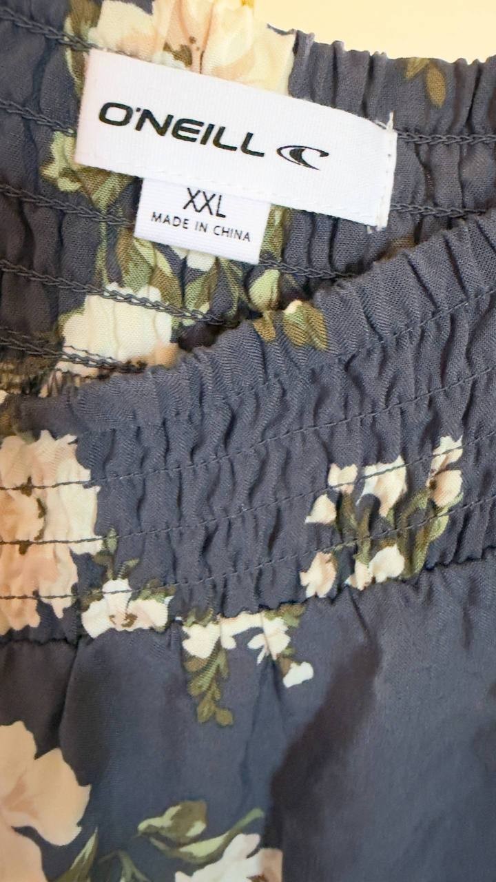 O’Neill Jonie Kendra Floral Wide Leg Pants Black Floral XXL NWT $49.50