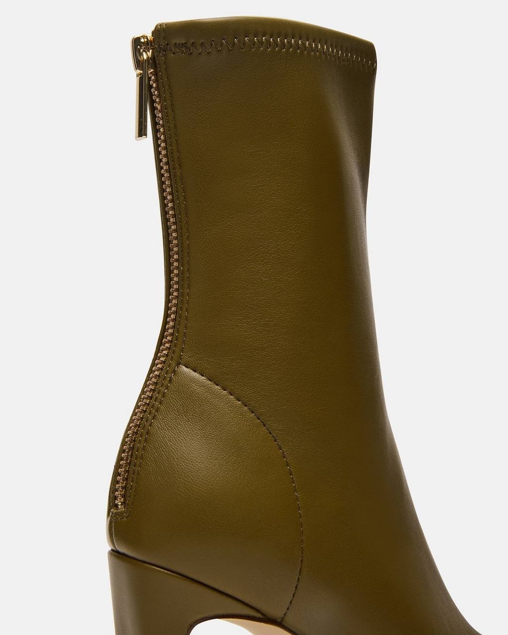 Steve Madden Khelan Olive Ankle Boots 9M Vegan Leather Block Heel $119.95 NWB
