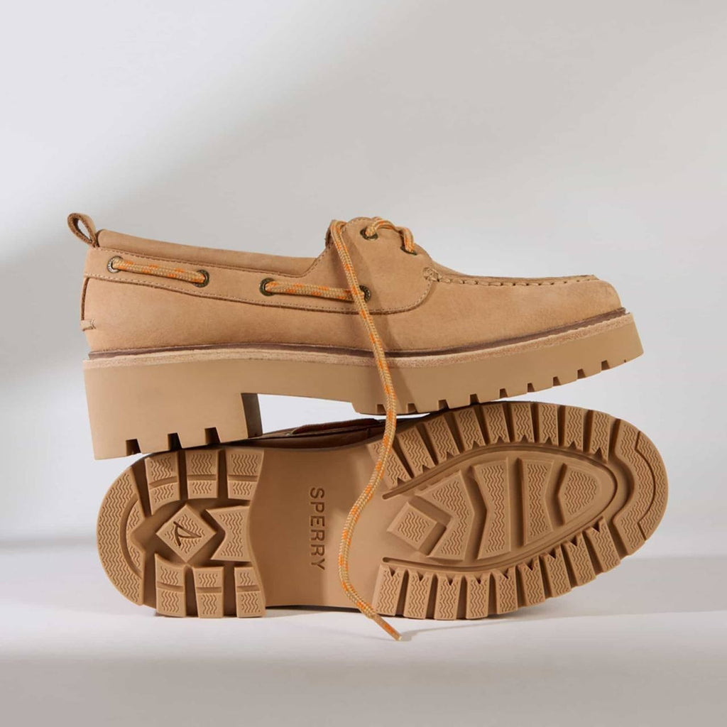 Sperry Authentic Original Boat Shoes 7 Tan Leather Lug Sole 2‑Eye NIB msrp$140