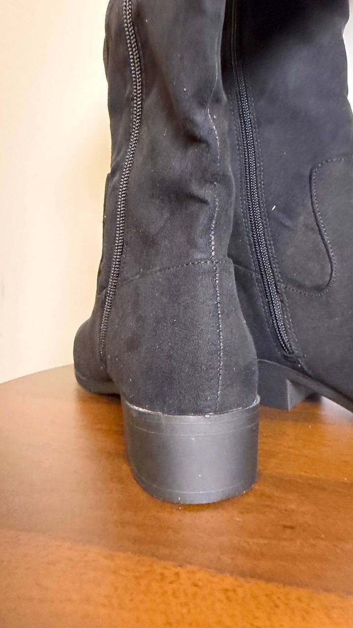 Style & Co Charmanee Tall Boots 8.5 Black Microfiber Fabric Zip NIB msrp$79.90