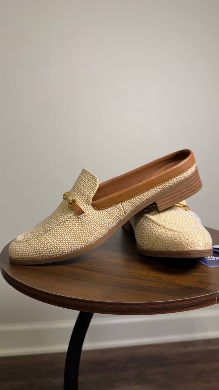 Aerosoles  Flat  Mules  Raffia  Tan  8  New  $79