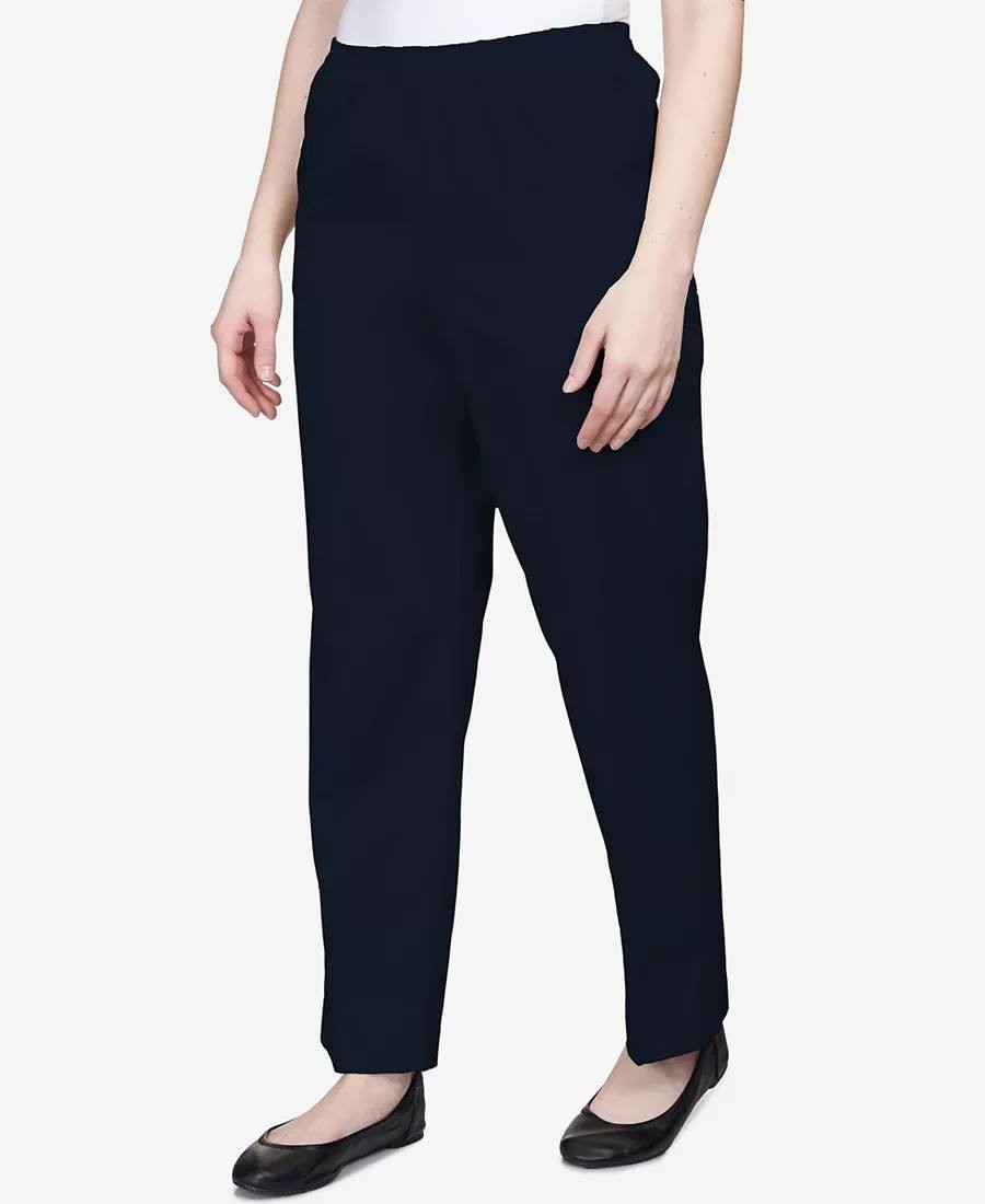Alfred Dunner Classics Twill Pull‑On Pants – Navy – Size 16 – NWT – $44.50